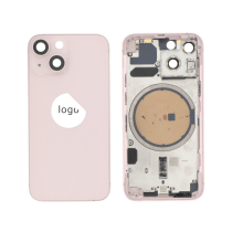 Rahmen komplett (Hülle Rückseite vormontiert) Rosa iPhone 13 Mini (Pulled A)