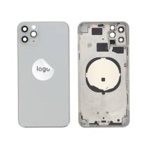 Rahmen Komplett (Hülle Rückseite vormontiert) Silber iPhone 11 Pro Max (Pulled B)