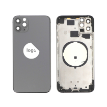 Rahmen Komplett (Hülle Rückseite vormontiert) Grau iPhone 11 Pro Max (Pulled B)