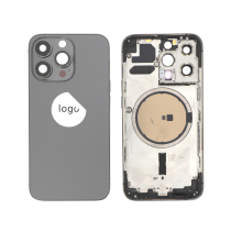 Rahmen komplett (Hülle Rückseite vormontiert) Graphit iPhone 13 Pro (Version US) (Pulled B)