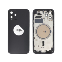 Rahmen Komplett (Hülle Rückseite Vormontiert) Schwarz iPhone 12 (Pulled A)