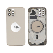 Rahmen Komplett (Hülle Rückseite vormontiert) Gold iPhone 12 Pro (Pulled B)