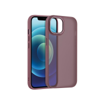 Satinmatte iPhone 14 Pro Hülle (Burgunderrot)
