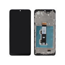 Displayeinheit Schwarz Moto E22i (mit Rahmen)