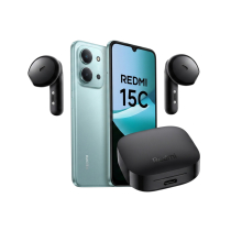 Bundle Redmi 15C 128 GB (Grün) + Redmi Buds 6 Active (Schwarz)