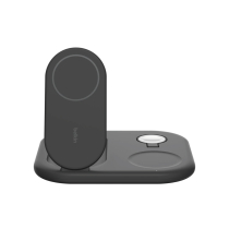 BELKIN kabellose 3-in-1-Ladestation mit Qi2 (15W) (Schwarz)