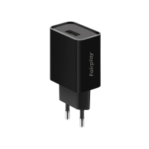 FAIRPLAY Ladegerät 12W USB-A (Schwarz) (Bulk)