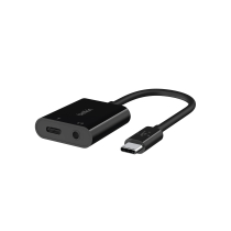 Belkin USB-C auf USB-C und 3,5mm Klinke Adapter (Schwarz)