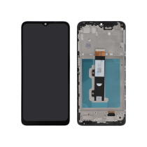 Displayeinheit Schwarz Moto E22 (mit Rahmen)