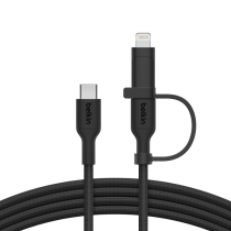 BELKIN BoostCharge Pro Kabel 2-in-1 USB-C und Lightning 1.5m (Schwarz)