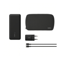 BELKIN PowerBank 20 000 mAh + Ladegerät 25W + USB-C zu USB-C Kabel 1m (Schwarz)