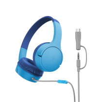 BELKIN Soundform Mini Kinderkopfhörer mit Kabel (USB-C/Klinke) (Blau)