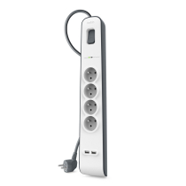 BELKIN Steckdosenleiste/Überspannungsschutz 4 Steckdosen + 2 USB (2m)
