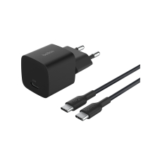 BELKIN Ladegerät 25W + USB-C zu USB-C Kabel 1m (Schwarz)